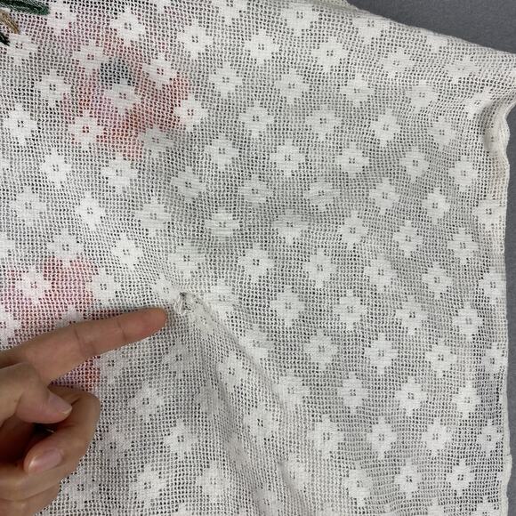 Anthropologie Akemi Kin Poncho Top Womens XS Floral Crochet Grandma Artsy FLAW - Picture 11 of 12